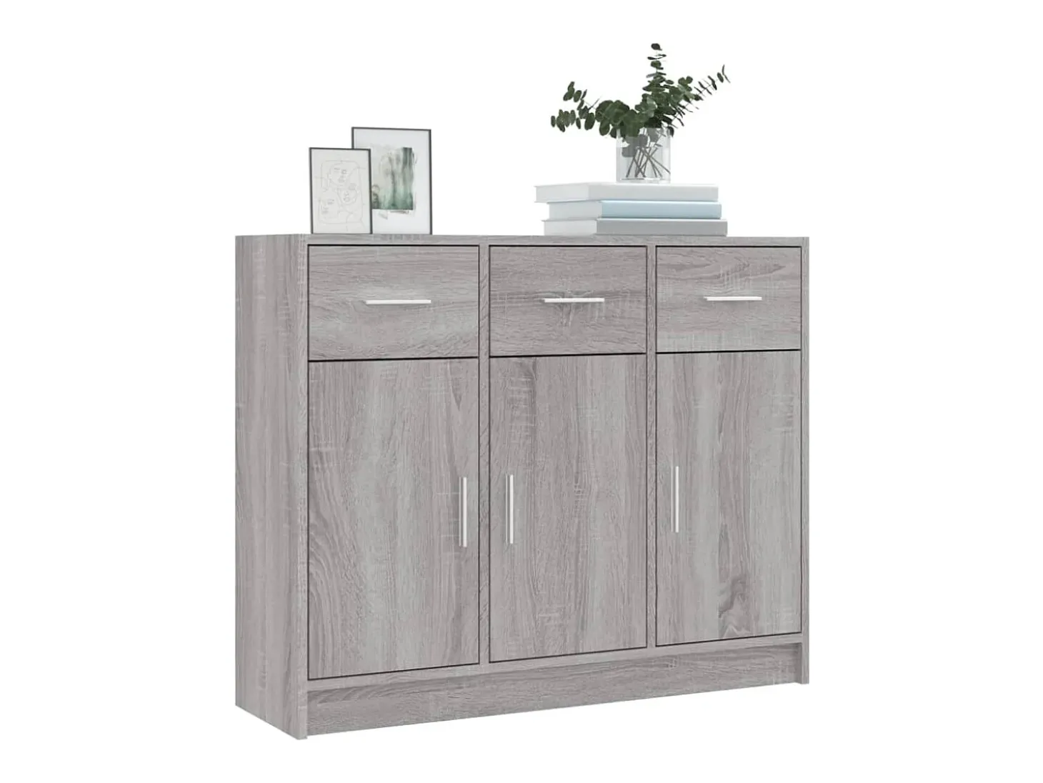 Aparador Sonoma gris 91x28x75 cm madera de ingeniería
