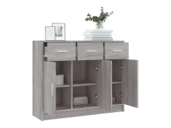 Aparador Sonoma gris 91x28x75 cm madera de ingeniería