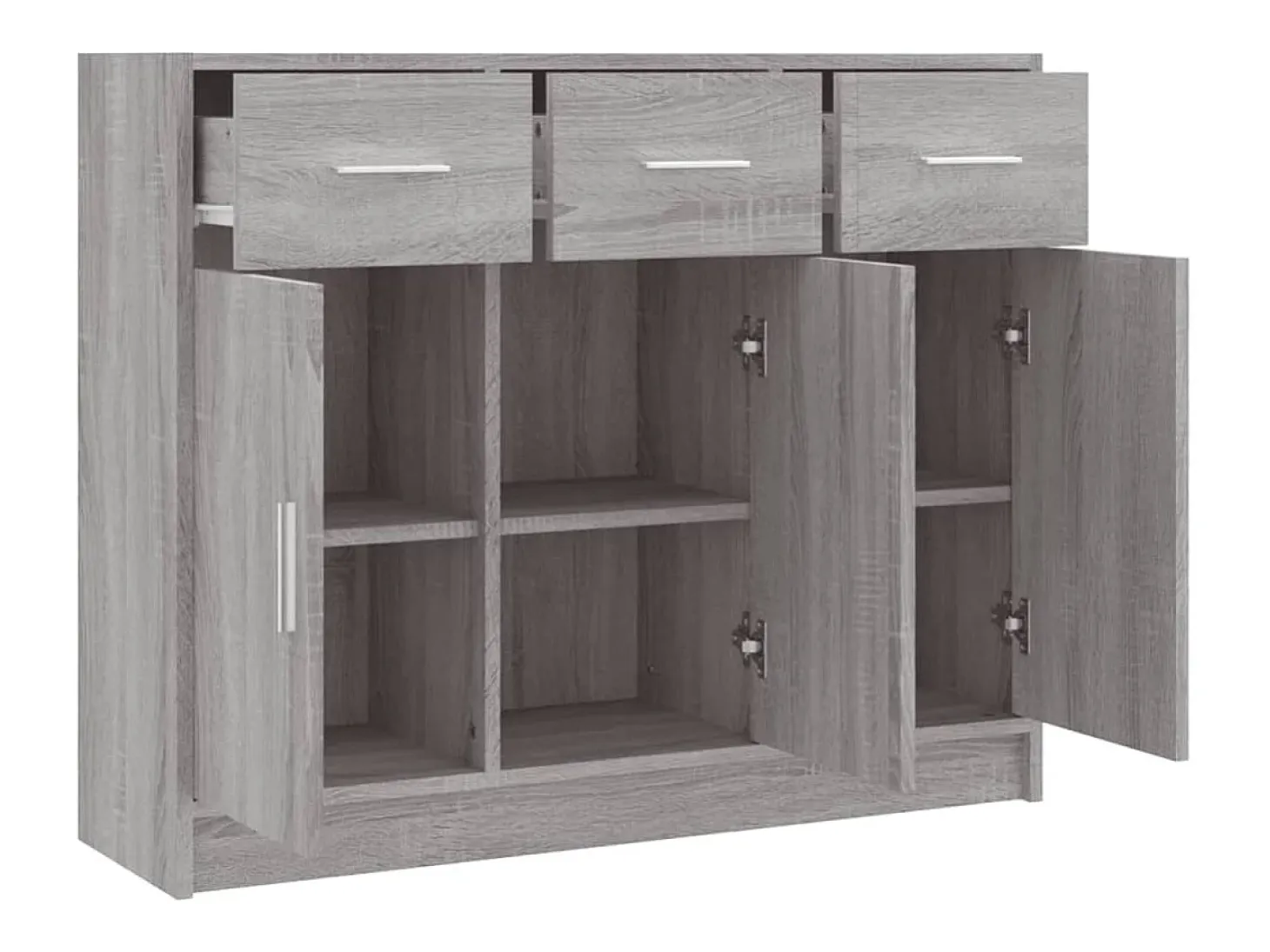 Aparador Sonoma gris 91x28x75 cm madera de ingeniería