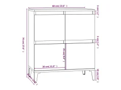 Aparador Sonoma gris 60x35x70 cm Madera de ingeniería