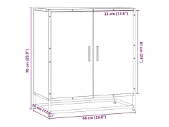 Aparador Sonoma gris 68x35x76 cm madera contrachapada y metal
