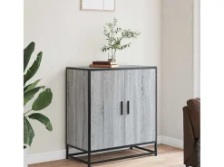 Aparador Sonoma gris 68x35x76 cm madera contrachapada y metal