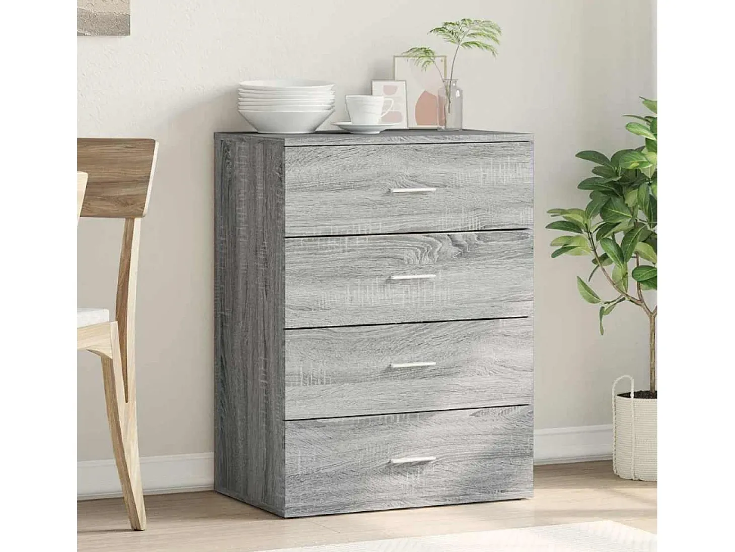 Aparador Sonoma gris 60x39x80 cm madera de ingeniería