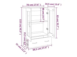 Aparador Sonoma gris 70x31x115 cm Madera de ingeniería