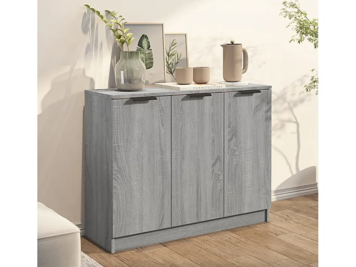 Aparador Sonoma gris 90,5x30x70 cm Madera de ingeniería