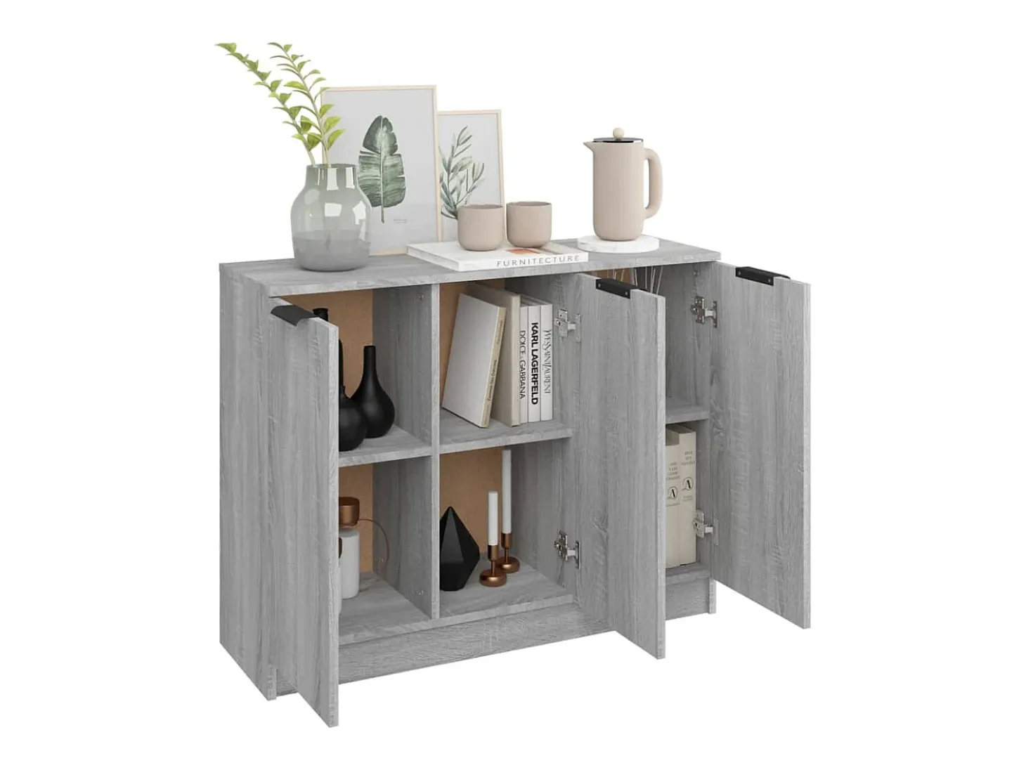 Aparador Sonoma gris 90,5x30x70 cm Madera de ingeniería