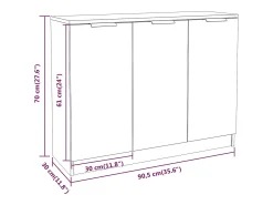 Aparador Sonoma gris 90,5x30x70 cm Madera de ingeniería
