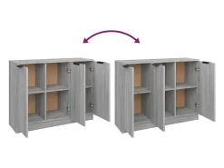 Aparador Sonoma gris 90,5x30x70 cm Madera de ingeniería