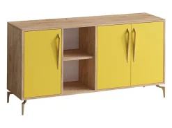 Aparador SUDER color roble Amarillo 140x40x86 cm