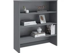 Aparador superior HAMAR pino macizo gris oscuro 90x30x100 cm ES52115