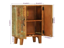 Aparador tallado a mano madera maciza reciclada 55x30x75 cm