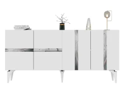 Aparador Vania Blanco Plata 150x40x79 cm