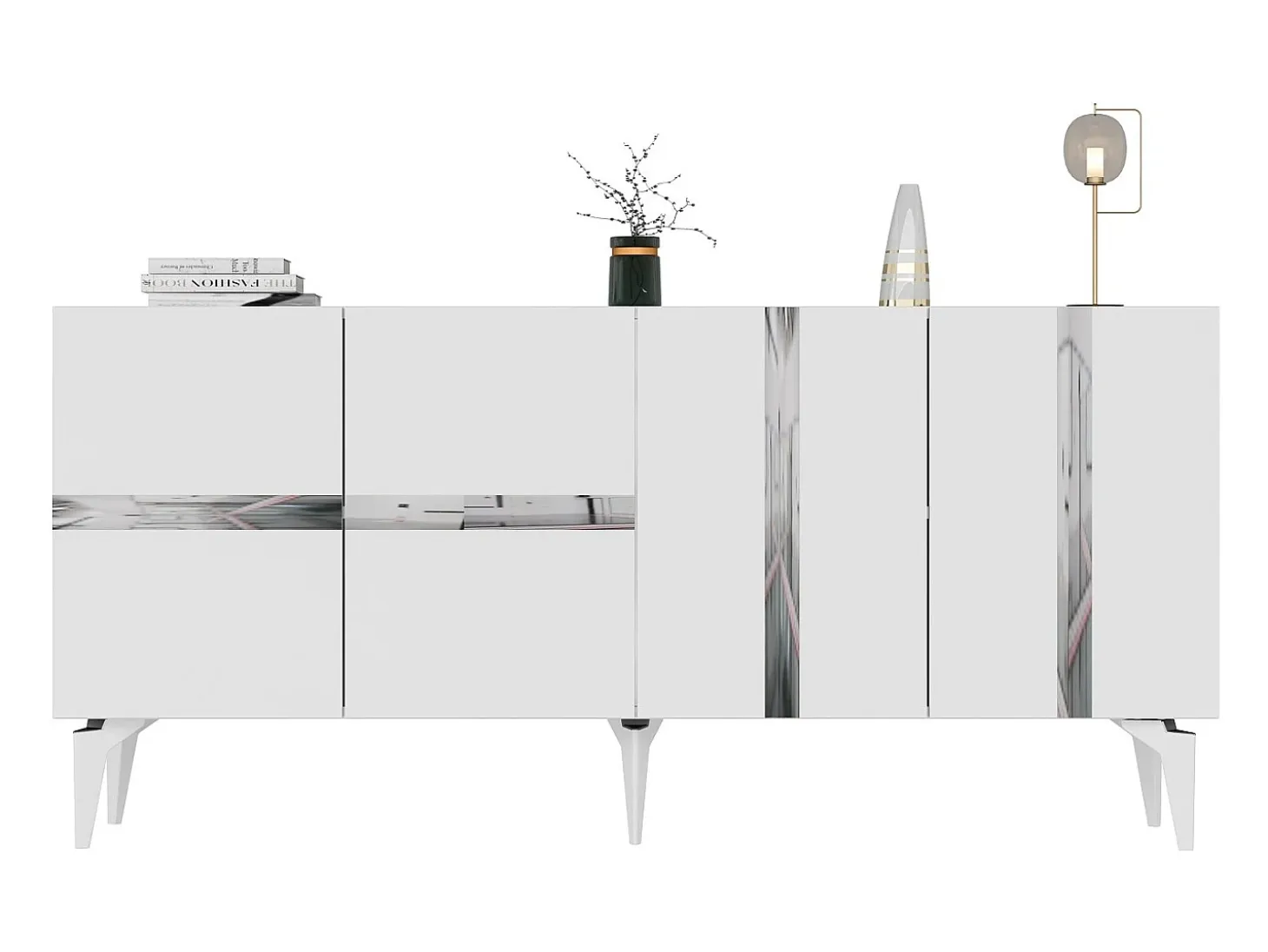Aparador Vania Blanco Plata 150x40x79 cm