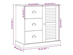Aparador VIGO con cajones 78x40x75 cm madera maciza de pino