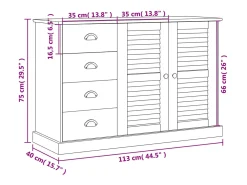 Aparador VIGO con cajones 113x40x75 cm madera maciza de pino