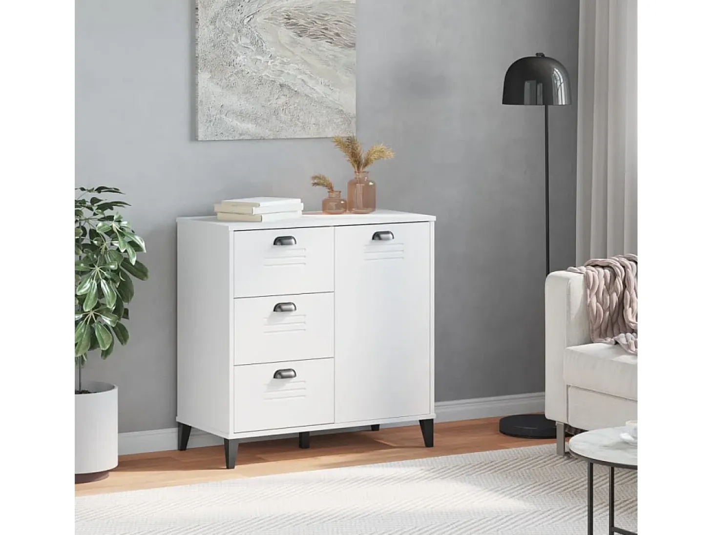 Aparador VIKEN blanco 80x40x80 cm madera de ingeniería