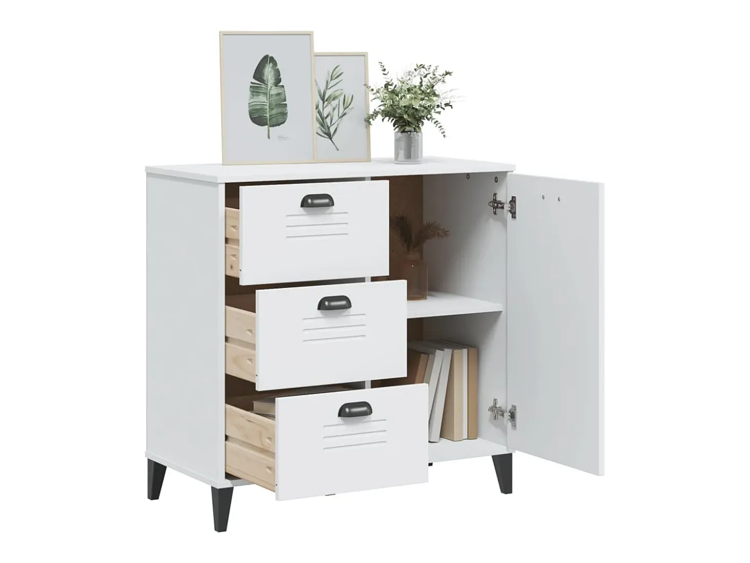 Aparador VIKEN blanco 80x40x80 cm madera de ingeniería