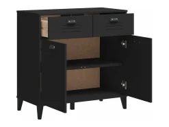 Aparador VIKEN madera maciza de pino negro 80x40x80 cm