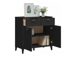 Aparador VIKEN madera maciza de pino negro 80x40x80 cm