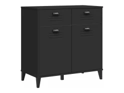Aparador VIKEN madera maciza de pino negro 80x40x80 cm