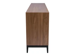Aparador vintage con acabado de madera de nogal oscuro y metal negro con almacenaje 180 cm SARTO