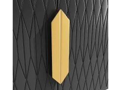Aparador 140x40x80 cm, estilo contemporáneo, con cuatro puertas y dos estantes regulables en altura, negro