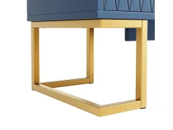 Aparador 140x40x80 cm, estilo contemporáneo, con cuatro puertas y dos estantes regulables en altura, azul