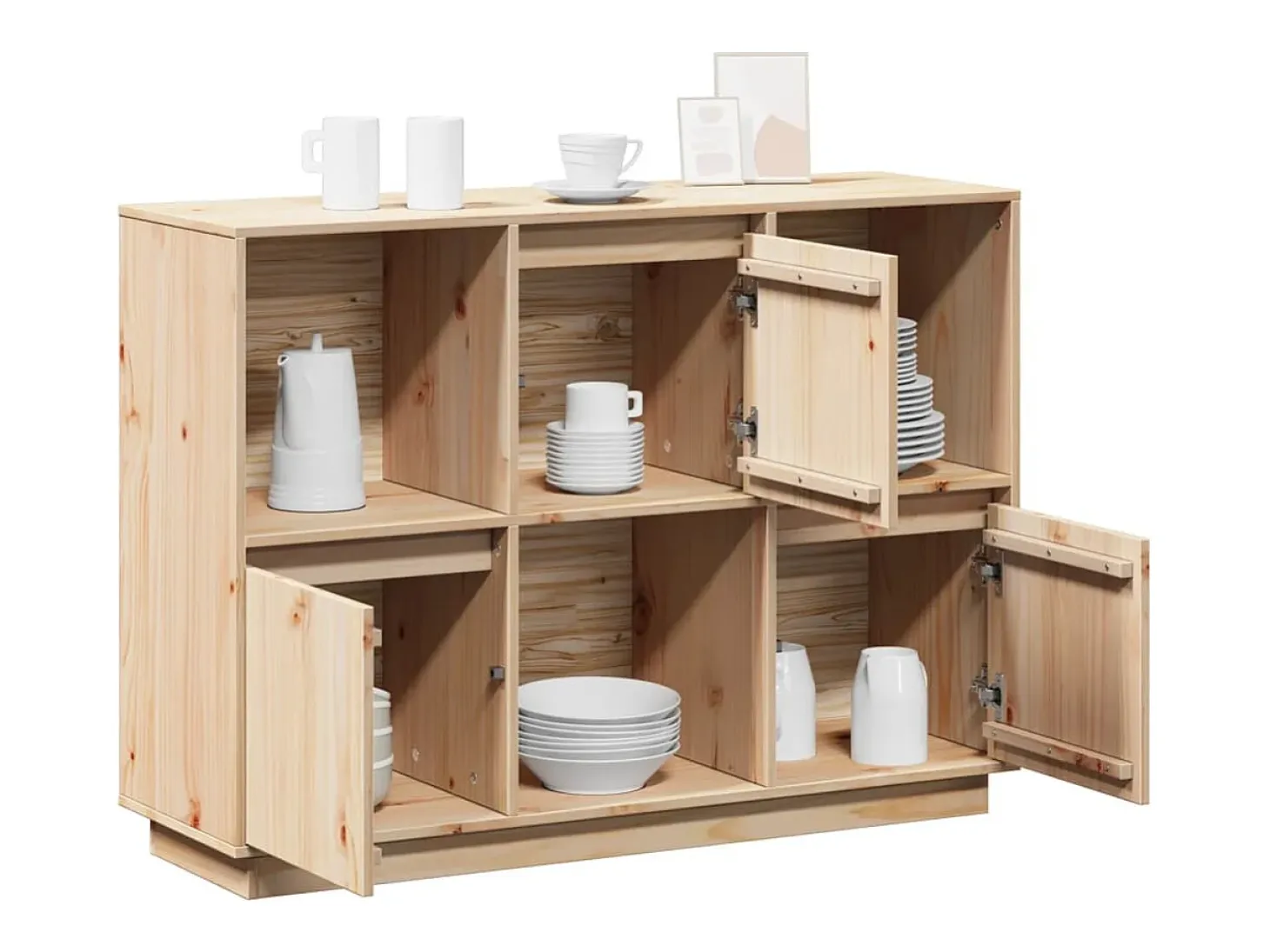 Aparador 110,5x35x80 cm Madera maciza de pino