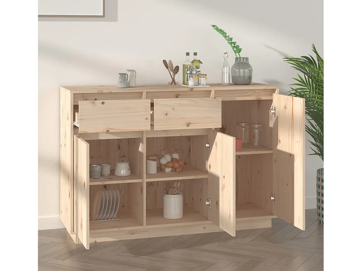 Aparador 110x34x75 cm madera maciza de pino