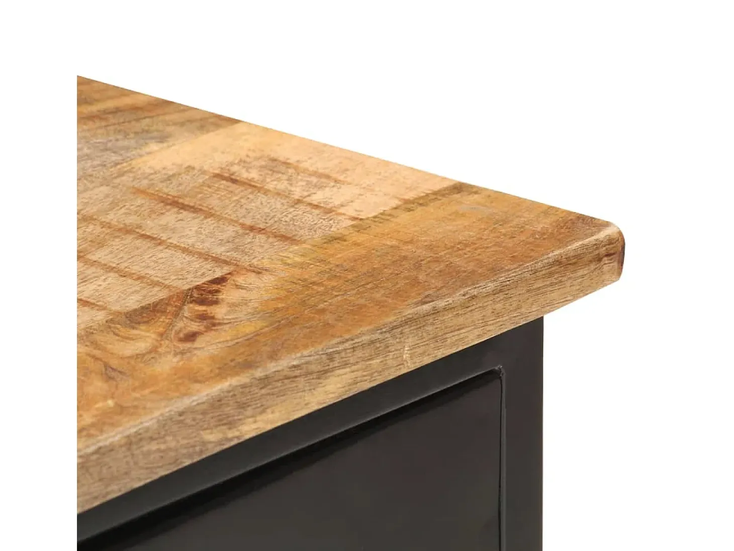 Aparador 110x30x65 cm Madera maciza de mango crudo y acero