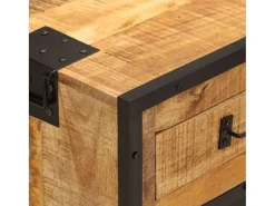 Aparador 80x31x66 cm madera maciza de mango crudo y metal