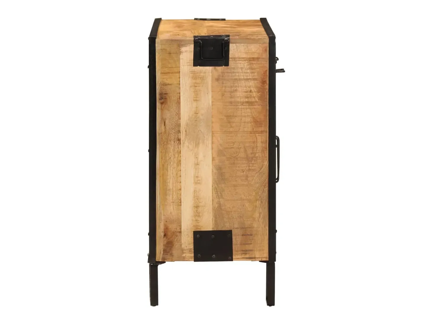 Aparador 80x31x66 cm madera maciza de mango crudo y metal