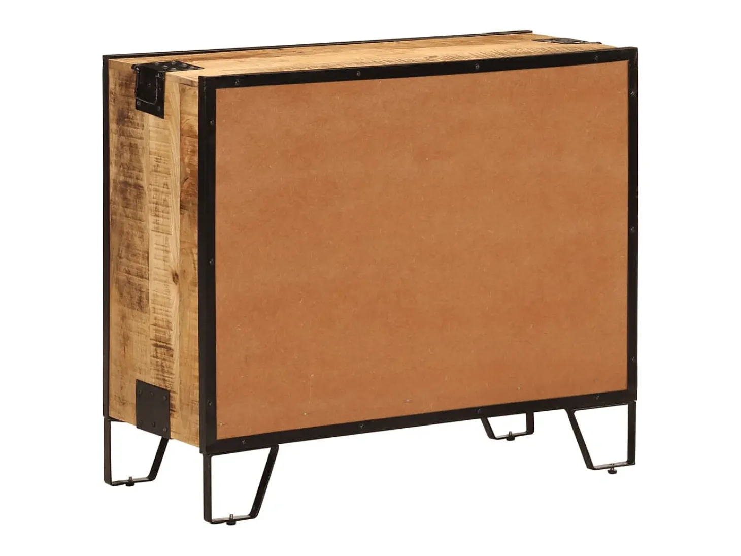 Aparador 80x31x66 cm madera maciza de mango crudo y metal