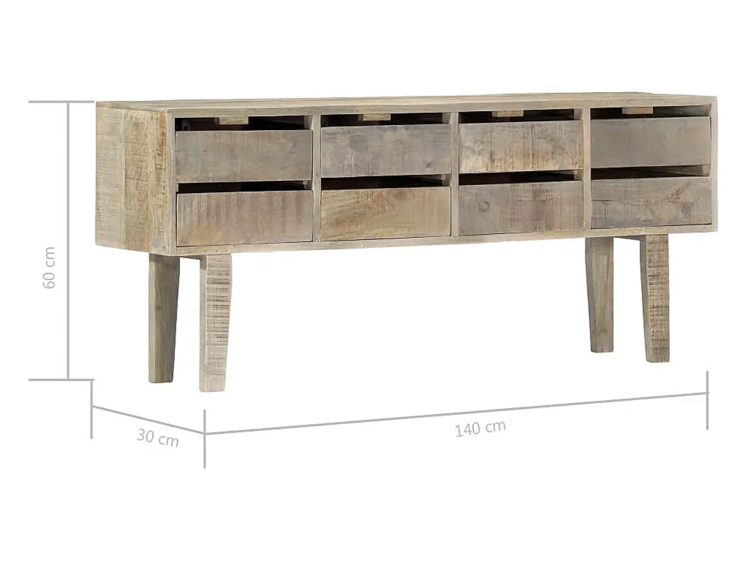 Aparador 140x30x60 cm Madera maciza de mango