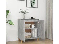 Aparador y patas madera contrachapada gris hormigón 60x35x70 cm ES25871
