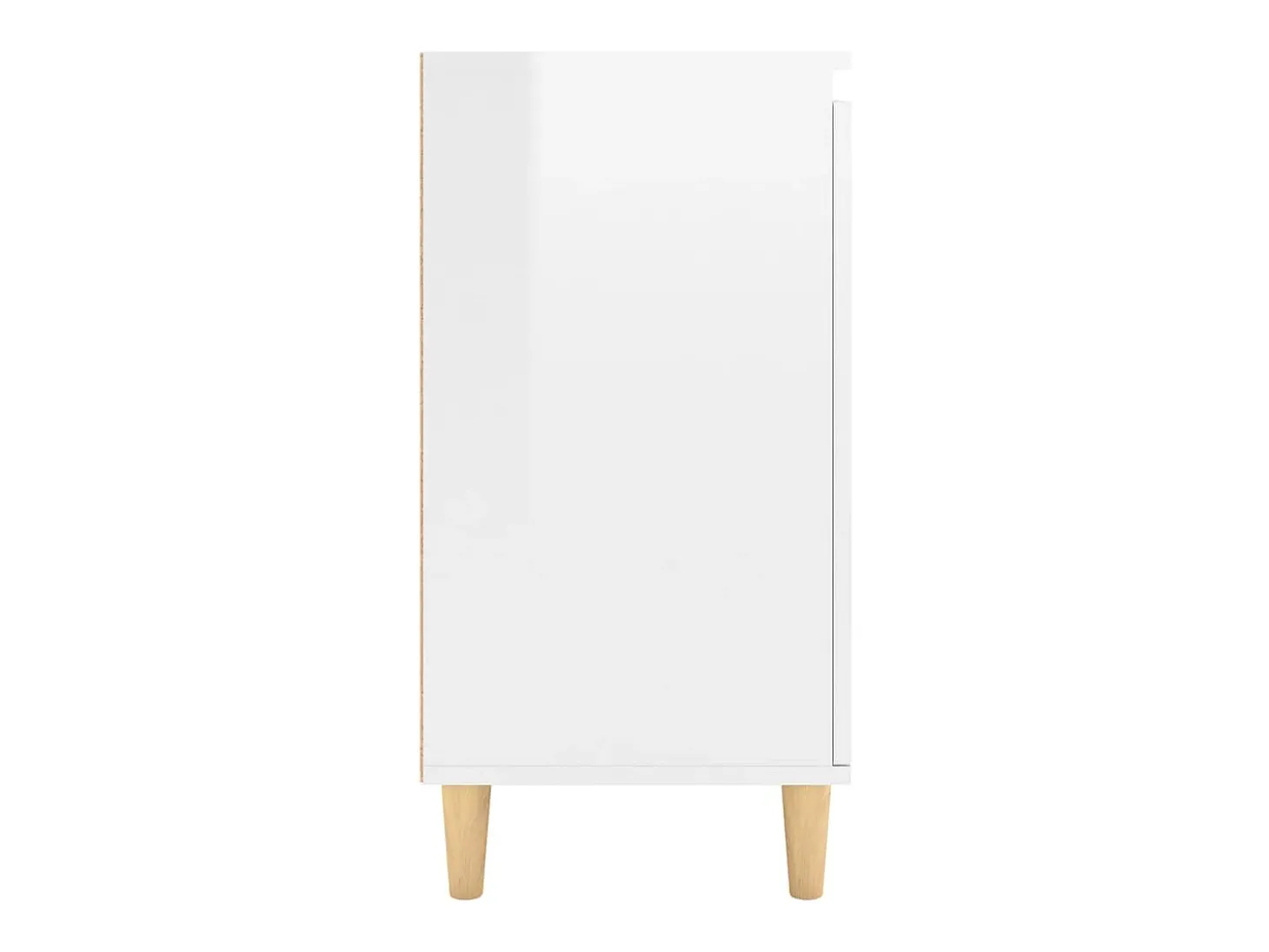 Aparador y patas madera contrachapada blanco brillo 60x35x70 cm