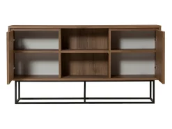 Aparador Zela negro color nogal 140x36x72 cm