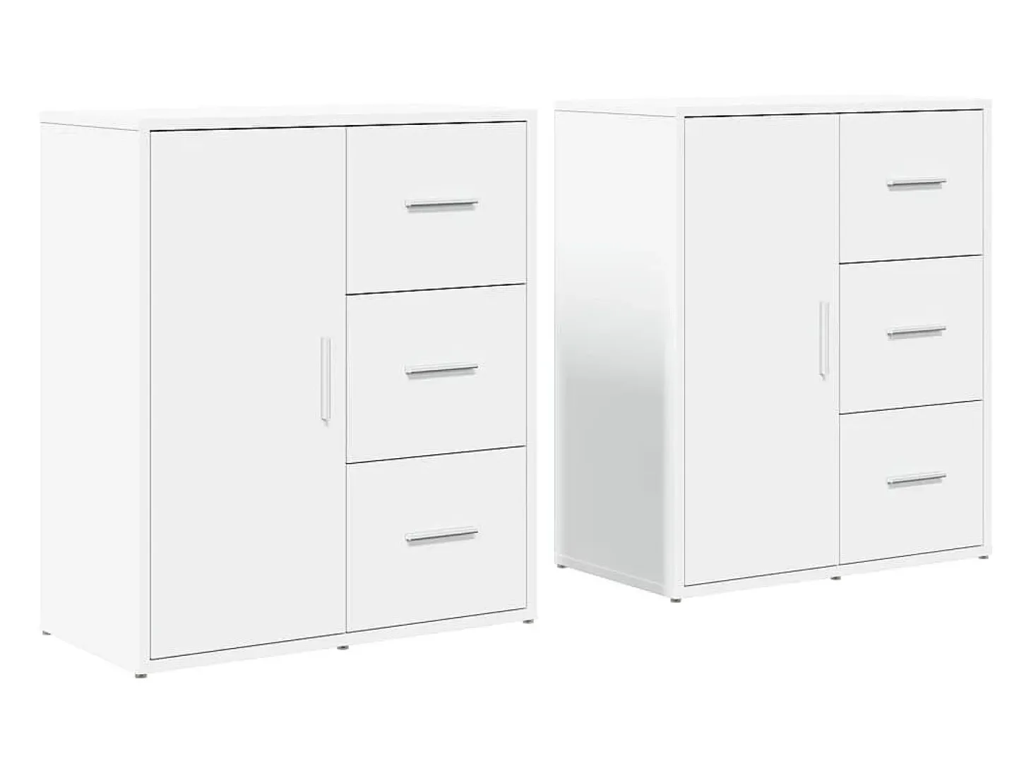 Aparadores 2 piezas blanco 60x31x70 cm madera de ingeniería