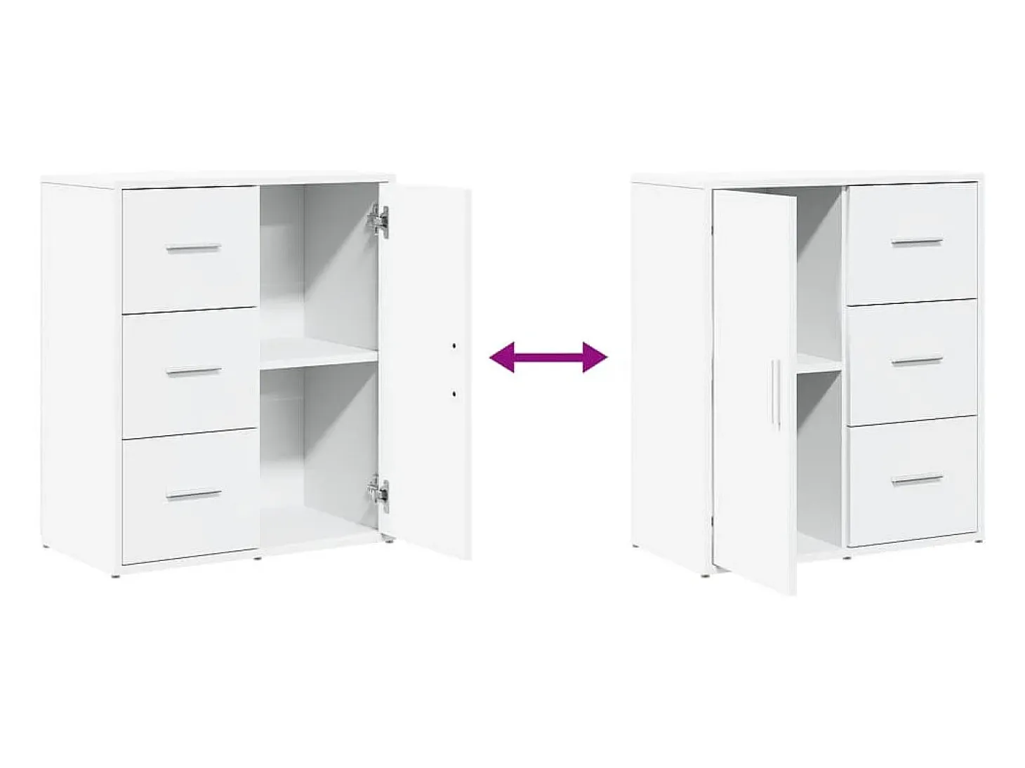 Aparadores 2 piezas blanco 60x31x70 cm madera de ingeniería