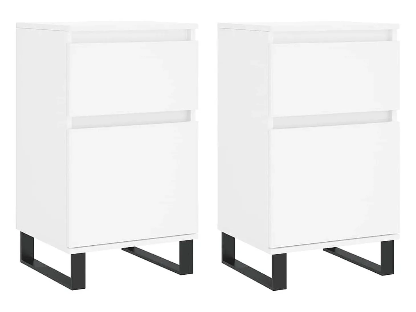 Aparadores 2 piezas blanco 40x35x70 cm madera de ingeniería