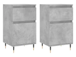 Aparadores 2 piezas gris hormigón 40x35x70 cm madera de ingeniería