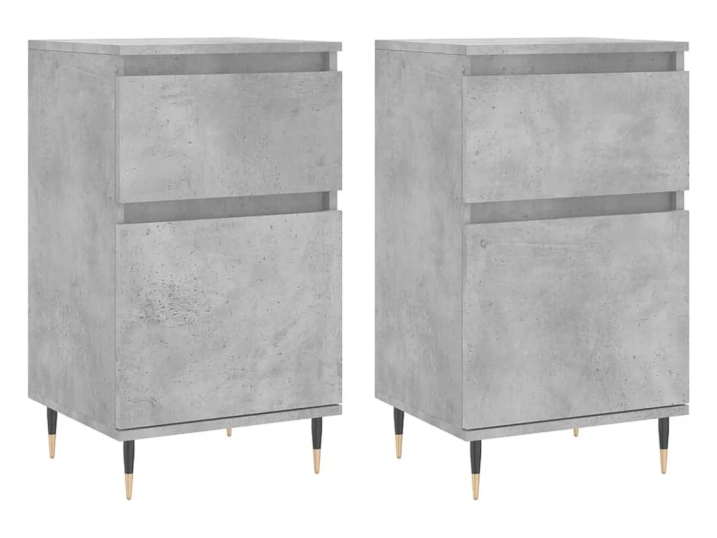 Aparadores 2 piezas gris hormigón 40x35x70 cm madera de ingeniería