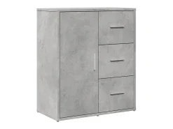 Aparadores 2 piezas gris hormigón 60x31x70 cm madera de ingeniería