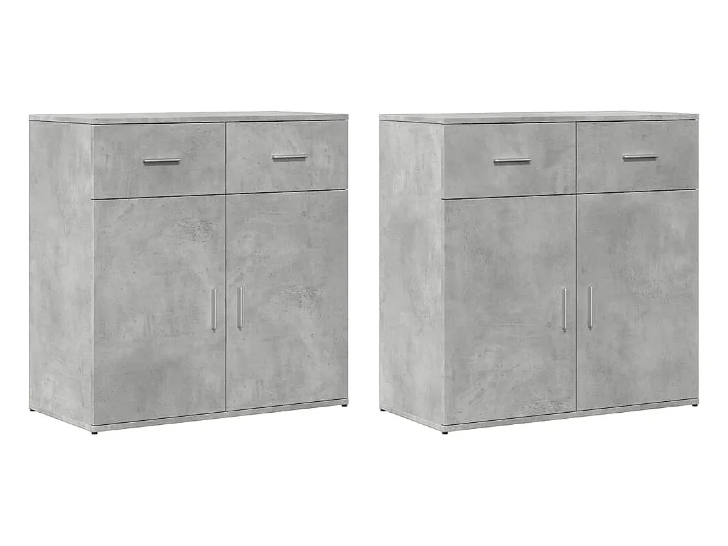 Aparadores 2 piezas gris hormigón 79x38x80 cm madera de ingeniería