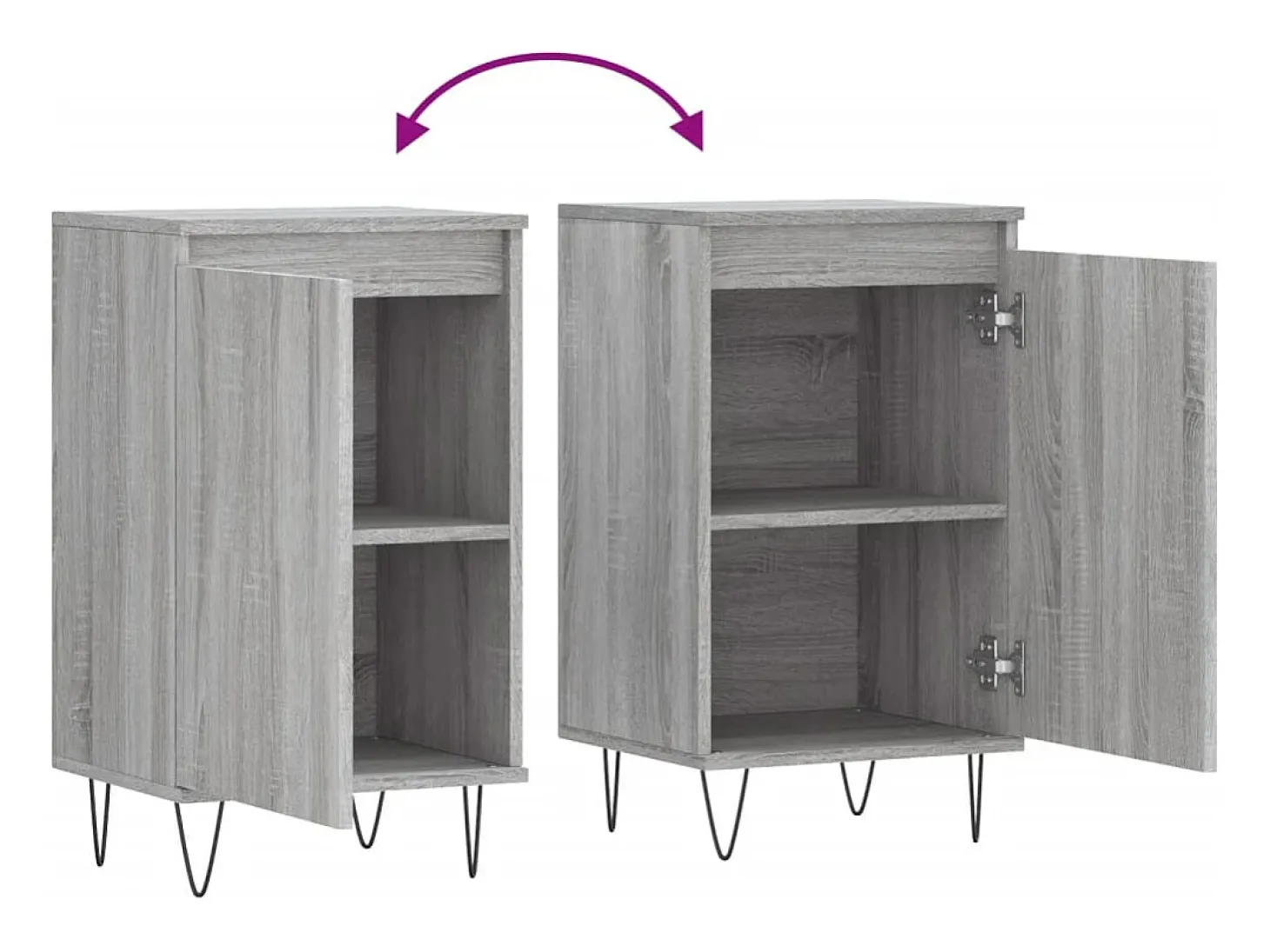 Aparadores 2 piezas gris sonoma 40x35x70 cm madera de ingeniería