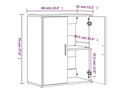 Aparadores 2 piezas gris sonoma 60x31x70 cm madera de ingeniería
