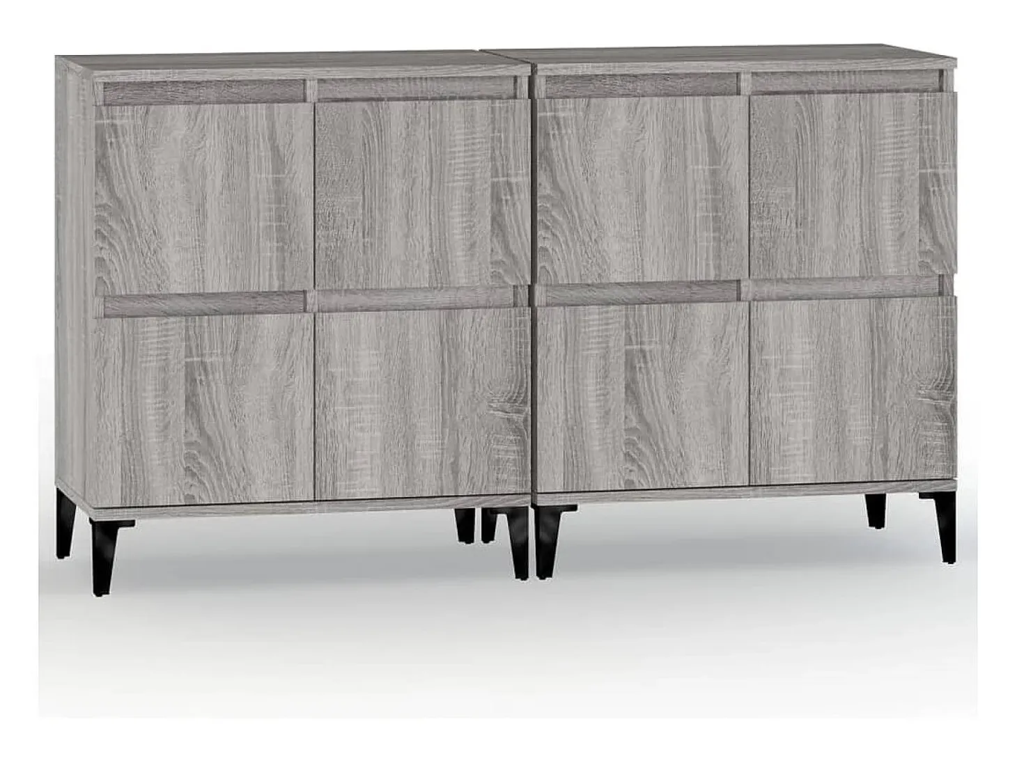 Aparadores 2 piezas gris sonoma 60x35x70 cm madera de ingeniería