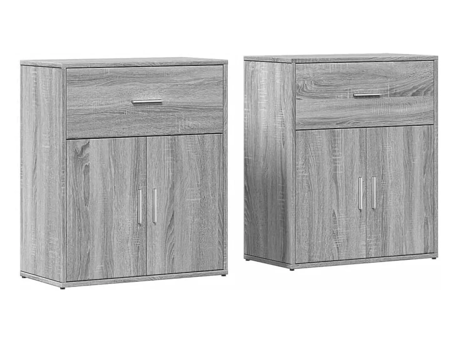 Aparadores 2 piezas gris sonoma 60x31x70 cm madera de ingeniería