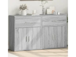 Aparadores 2 piezas gris sonoma 60x31x70 cm madera de ingeniería