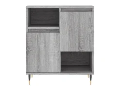 Aparadores 3 piezas madera contrachapada gris Sonoma